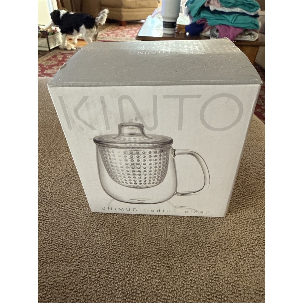 KINTO UNITEA UNIMUG Medium Clear Mug Cup Tea Strainer 350ml (TD)